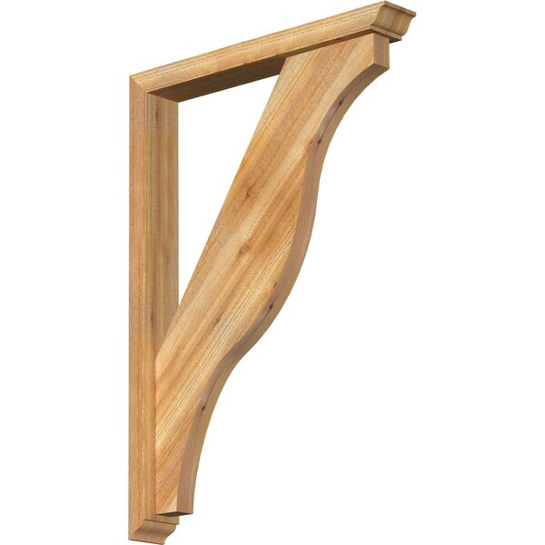 Ekena Millwork Funston Traditional Rough Sawn Bracket w/ Offset Brace, Western Red Cedar, 4"W x 28"D x 40"H BKT0402X28X40FST01RWR - main